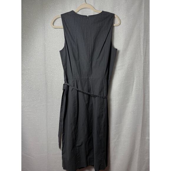 DKNY GRAY PINSTRIPE DRESS WITH BELT SIZE 12 - Picture 4 of 4